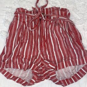 American Eagle red striped shorts size 2